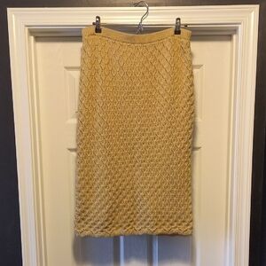 AND NOW THIS Knitted Pencil Skirt - Tan, XL